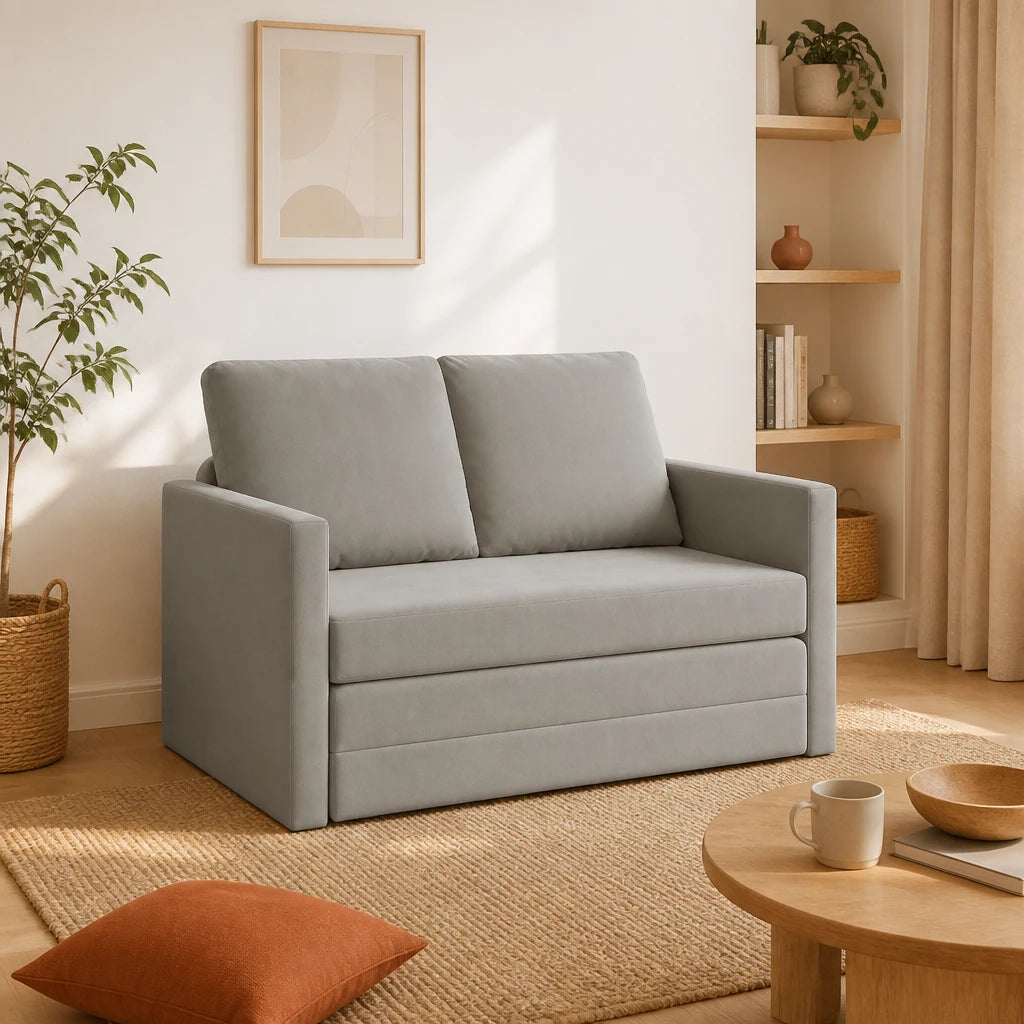 Sammet — Canapé-lit convertible 2 en 1 en velours 122x204x55cm