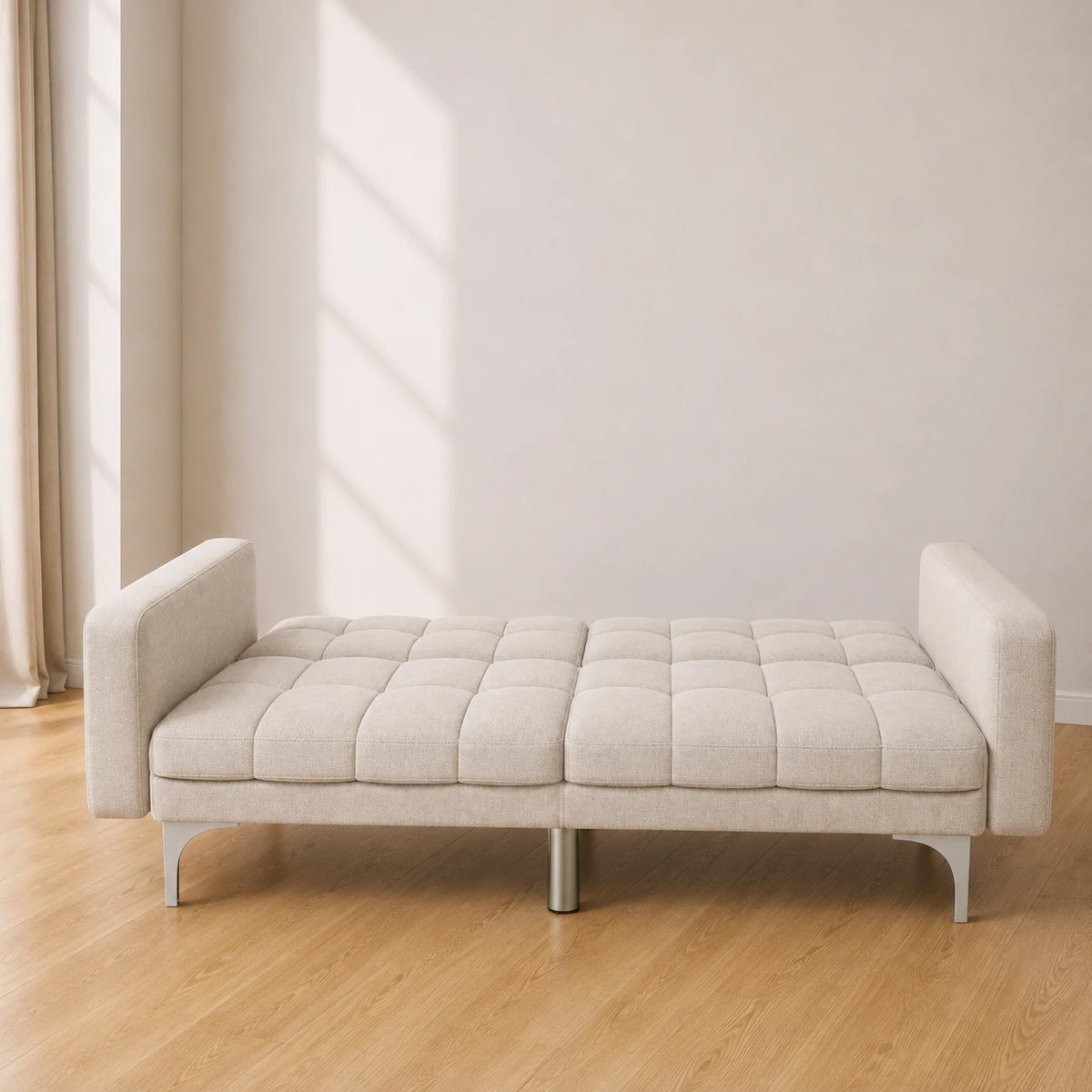 Lumi — Canapé-lit convertible Crème Tissu