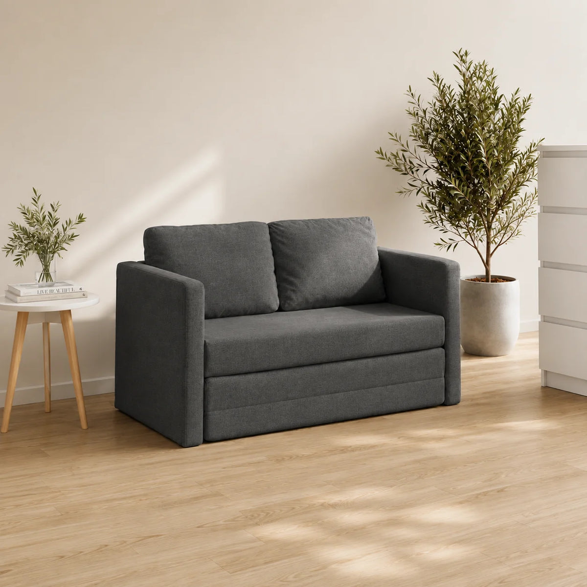 Nätt — Canapé-lit convertible 2 en 1 en tissu 112x174x55 cm