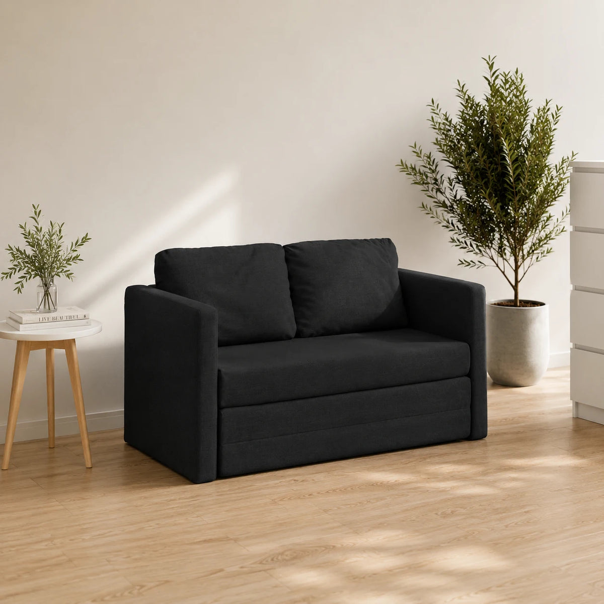 Nätt — Canapé-lit convertible 2 en 1 en tissu 112x174x55 cm