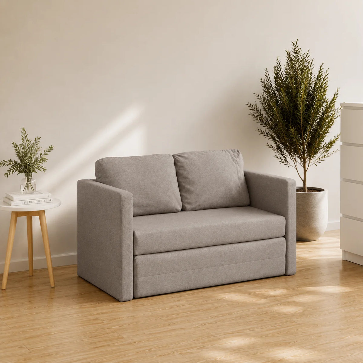 Nätt — Canapé-lit convertible 2 en 1 en tissu 112x174x55 cm