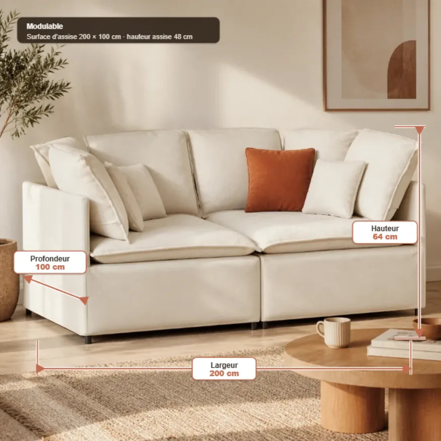 Saga — Canapé modulable velours