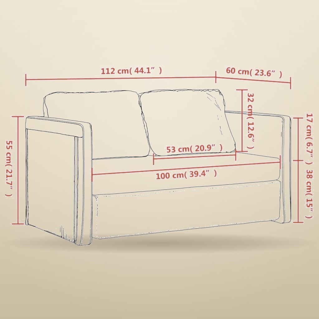 Dimensions — position canapé