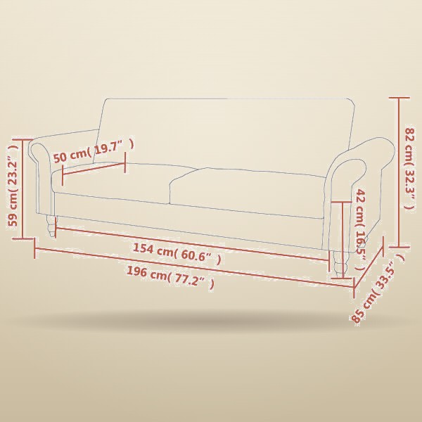 Dimensions — position canapé