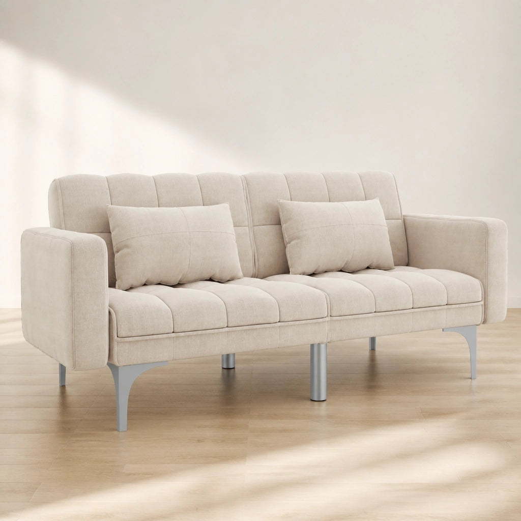 Lumi — Canapé-lit convertible Crème Tissu