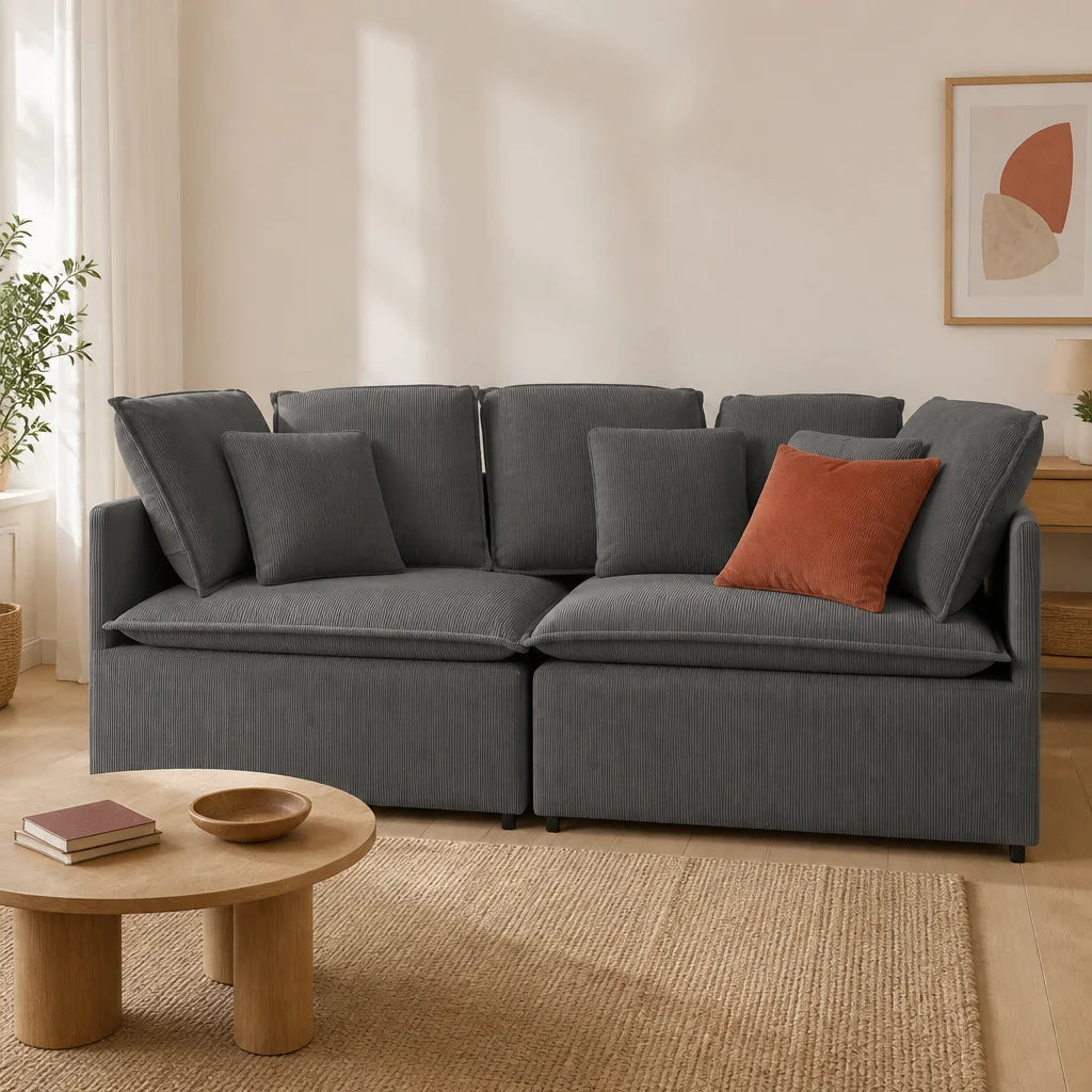Rille — Canapé modulable velours côtelé