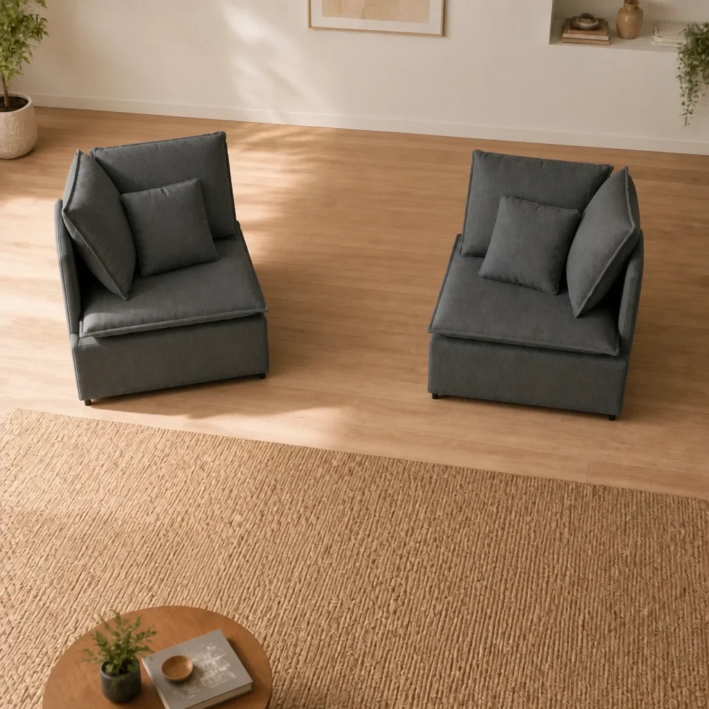 Rille — Canapé modulable velours côtelé