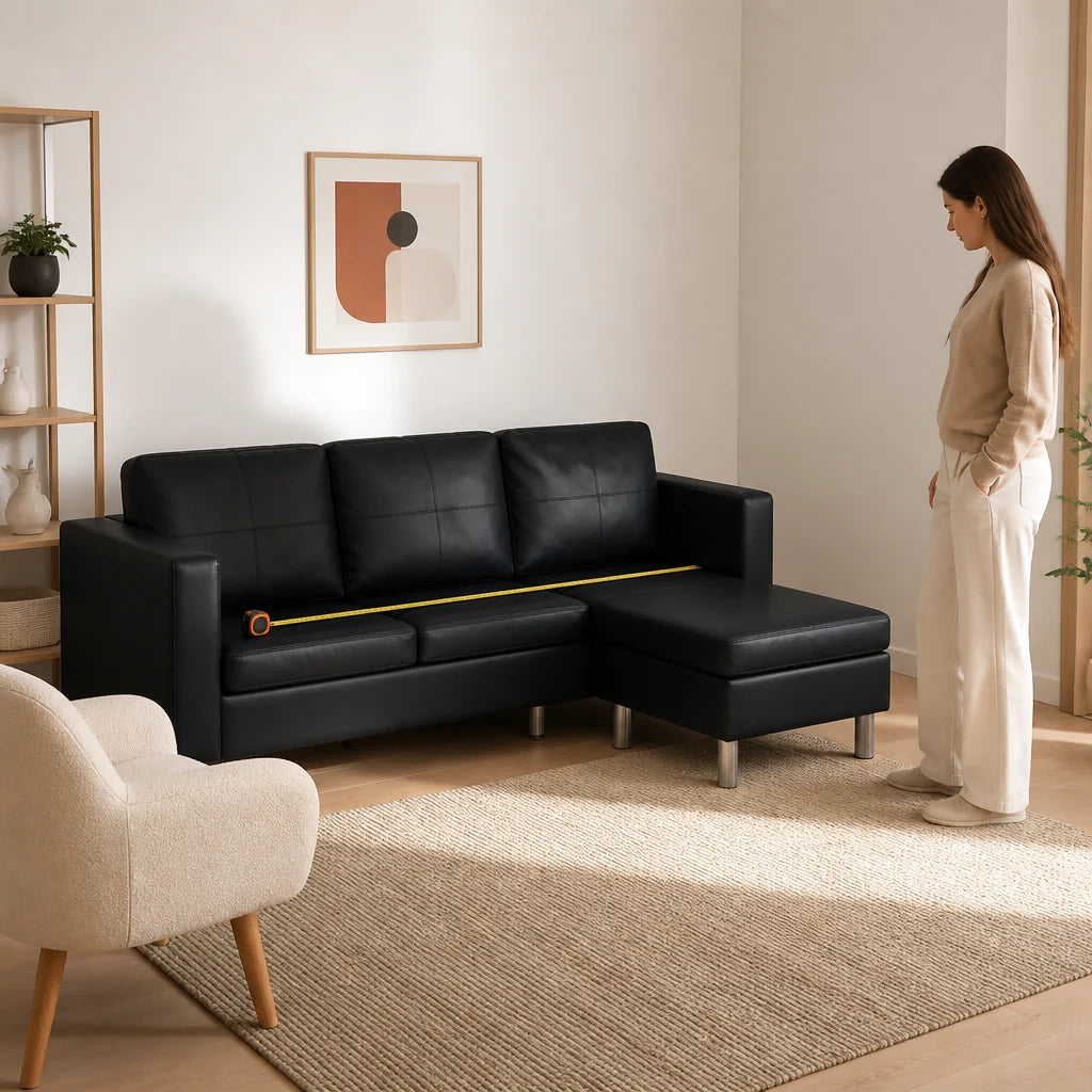 Storö — Canapé d'angle sectionnel cuir synthétique
