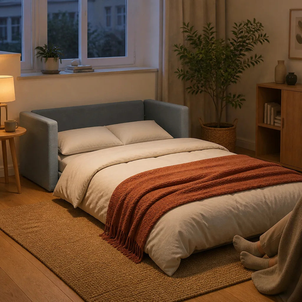 Nätt — Canapé-lit convertible 2 en 1 en tissu 112x174x55 cm