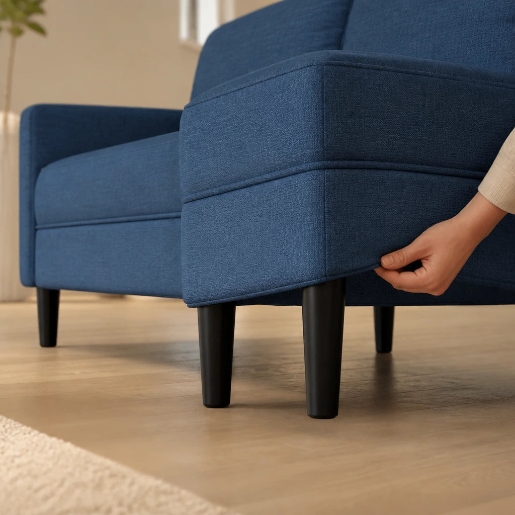 Halland — Canapé 2 places avec méridienne en L 125 cm en Tissu